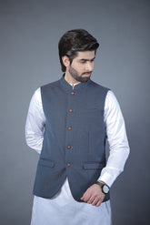 Olive Textured Waistcoat